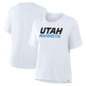 �t�@�i�e�B�N�X ���f�B�[�X �g�b�v�X T�V���c Women's Fanatics White Utah Mammoth Wordmark Legacy T-Shirt Utm White �z���C�g