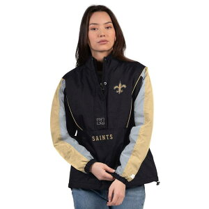 �X�^�[�^�[ ���f�B�[�X �g�b�v�X T�V���c �W���P�b�g Women'starter Black/Gold New Orleansaints Thursday Night Gridiron Half-Zip Jacket Snt Black �u���b�N