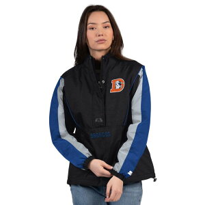 �X�^�[�^�[ ���f�B�[�X �g�b�v�X T�V���c �W���P�b�g Women'starter Black/Navy Denver Broncos Thursday Night Gridiron Half-Zip Jacket Den Black �u���b�N