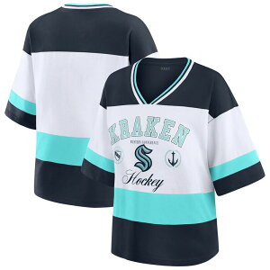 �E�F�A �o�C �G���� �A���h���[�Y ���f�B�[�X �g�b�v�X T�V���c �W���[�W�[ Women's WEAR by Erin Andrews Black/White Seattle Kraken Jersey Style Tee Krk Black �u���b�N