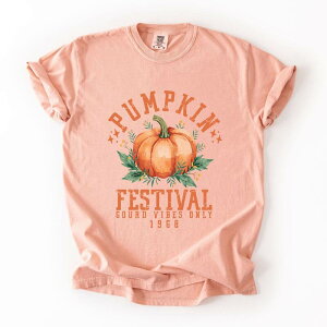 Simply Sage Market ���f�B�[�X �g�b�v�X T�V���c �O���t�B�b�N Simply Sage Market Pumpkin Festival Gourd Vibes - Women's Garment Dyed Graphic T-Shirt Peachy