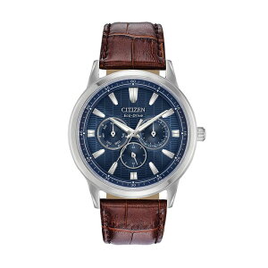 V`Y Y ANZT[ rv U[ Citizen Eco-Drive Men's Corso Leather Watch - BU2070-12L Brown uE
