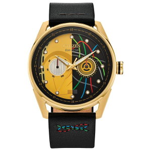 V`Y Y ANZT[ rv U[ Star Wars C-3PO Men's Gold Tone Stainless Leather Strap Watch by Citizen Yellow CG[