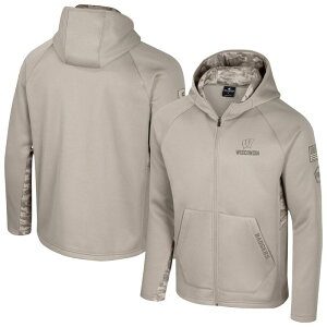 �R���V�A�� �����Y �g�b�v�X T�V���c �t���[�X �p�[�J�[ Men's Colosseum Oatmeal Wisconsin Badgers Operation Hatrick Battalion Raglan Fleece Hoodie Wis Multi �}���`�J���[