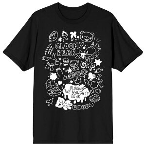 �A�j���L�����N�^�[ �����Y �g�b�v�X T�V���c �O���t�B�b�N Licensed Character Men's Gloomy Bear Illustration Graphic Tee Black �u���b�N