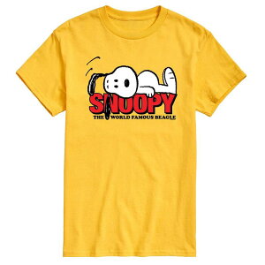 �A�j���L�����N�^�[ �����Y �g�b�v�X T�V���c �O���t�B�b�N Licensed Character Men's Peanutsnoopy The World Famous Beagle Graphic Tee Yellow �C�G���[