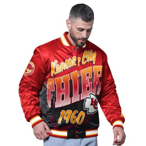 �X�^�[�^�[ �����Y �A�E�^�[ �W���P�b�g�E�u���]�� Men'startered Kansas City Chiefs Pass Rush Varsity Full-Snap Jacket Chf Red ���b�h