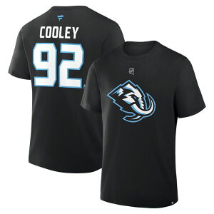 �t�@�i�e�B�N�X �����Y �g�b�v�X T�V���c Men's Fanatics Logan Cooley Black Utah Mammoth Authentic Stack Name & Number T-Shirt Utm Black �u���b�N
