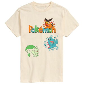 �A�j���L�����N�^�[ �����Y �g�b�v�X T�V���c �O���t�B�b�N Licensed Character Men's Pokmon Legends: Z-A Starters Graphic Tee Cream �N���[��