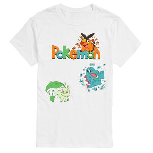 �A�j���L�����N�^�[ �����Y �g�b�v�X T�V���c �O���t�B�b�N Licensed Character Men's Pokmon Legends: Z-A Starters Graphic Tee White �z���C�g