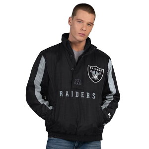 �X�^�[�^�[ �����Y �g�b�v�X T�V���c �W���P�b�g Men'starter Black Las Vegas Raiders Thursday Night Gridiron Half-Zip Jacket Lvr Black �u���b�N