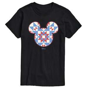�A�j���L�����N�^�[ �����Y �g�b�v�X T�V���c �g�[�� �O���t�B�b�N Licensed Character Big & Tall Disney's Minnie Mouse Quilt Pattern Ear Graphic Tee Black �u���b�N