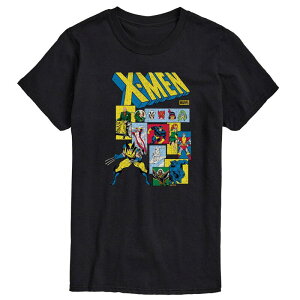 �A�j���L�����N�^�[ �����Y �g�b�v�X T�V���c �g�[�� �O���t�B�b�N Licensed Character Big & Tall Marvel X-Men Retro Comicharacters Graphic Tee Black �u���b�N