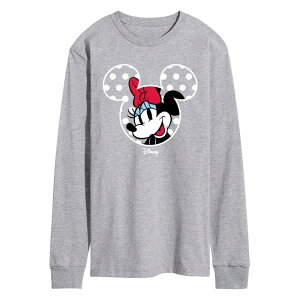 �A�j���L�����N�^�[ �����Y �g�b�v�X T�V���c �h�b�g�� �h�b�g �O���t�B�b�N Licensed Character Men's Disney's Minnie Mouse Polka Dot Ears Long Sleeve Graphic Tee Athletic Heather �w�U�[