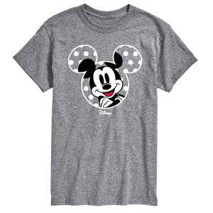 �A�j���L�����N�^�[ �����Y �g�b�v�X T�V���c �h�b�g�� �h�b�g �O���t�B�b�N Licensed Character Men's Disney's Mickey Mouse Polka Dot Ears Graphic Tee Athletic Heather �w�U�[