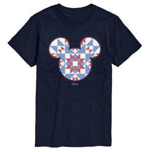 �A�j���L�����N�^�[ �����Y �g�b�v�X T�V���c �O���t�B�b�N Licensed Character Men's Disney's Minnie Mouse Quilt Pattern Ears Graphic Tee Navy �l�C�r�[
