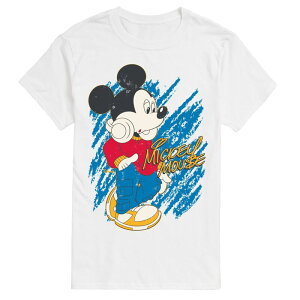 �A�j���L�����N�^�[ �����Y �g�b�v�X T�V���c �O���t�B�b�N Licensed Character Men's Disney's Mickey Mouse Retro Style Graphic Tee White �z���C�g