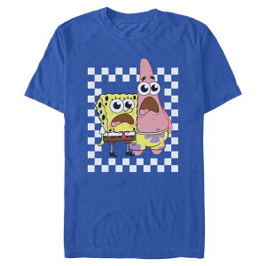 �j�R���f�I�� �����Y �g�b�v�X T�V���c �O���t�B�b�N Men's Nickelodeon SpongeBob & Patrick Shocked Graphic Tee Royal