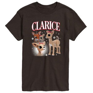 �A�j���L�����N�^�[ �����Y �g�b�v�X T�V���c �O���t�B�b�N Licensed Character Men's Rudolph The Red-Nosed Reindeer Clarice Graphic Tee Dark Brown �u���E��