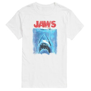�A�j���L�����N�^�[ �����Y �g�b�v�X T�V���c �g�[�� �O���t�B�b�N Licensed Character Big & Tall Jaws Poster Distressed Graphic Tee White �z���C�g