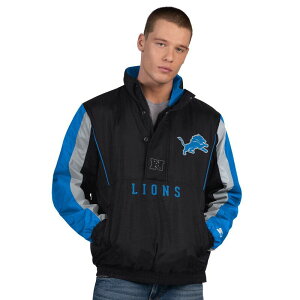 �X�^�[�^�[ �����Y �g�b�v�X T�V���c �W���P�b�g Men'starter Black Detroit Lions Thursday Night Gridiron Half-Zip Jacket Lns Black �u���b�N