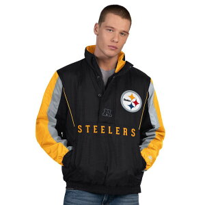 �X�^�[�^�[ �����Y �g�b�v�X T�V���c �W���P�b�g Men'starter Black Pittsburgh Steelers Thursday Night Gridiron Half-Zip Jacket Stl Black �u���b�N