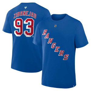 �t�@�i�e�B�N�X �����Y �g�b�v�X T�V���c Men's Fanatics Mika Zibanejad Blue New York Rangers Authentic Stack Name & Number T-Shirt Ran Blue �u���[