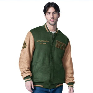 �J�[�� �o���N�X �����Y �A�E�^�[ �W���P�b�g�E�u���]�� �X�G�[�h Men's G-III Sports by Carl Banks Olive New Yorknicks Infielder Faux Suede Full-Zip Varsity Jacket Kni Multi �}���`�J���[