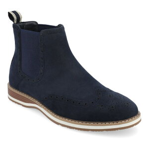yz oX Y u[cECu[c V[Y Vance Co. Thorpe Men's Tru Comfort Foam Wingtip Slip-on Chelsea Boots Navy
