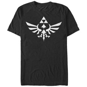 �A�j���L�����N�^�[ �����Y �g�b�v�X T�V���c �g�[�� �O���t�B�b�N Licensed Character Big & Tall Nintendo The Legend Of Zelda Hyrule Royal Crest Graphic Tee Black �u���b�N