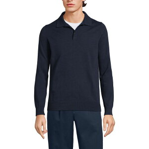 �����Y�G���h �����Y �g�b�v�X T�V���c �|���V���c �Z�[�^�[ �R�b�g�� Men's Lands' End Long Sleeve Cotton Sweater Polo Radiant Navy �l�C�r�[