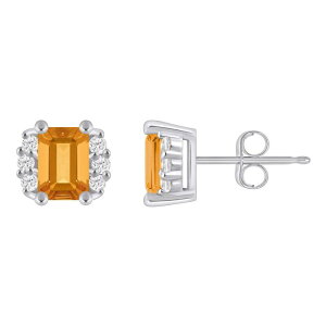 Alyson Layne fB[X ANZT[ sAXECO Alyson Layne 10k White Gold 1/6 Carat.W. Lab Grown Diamond Gemstone Stud Earrings Citrine zCg