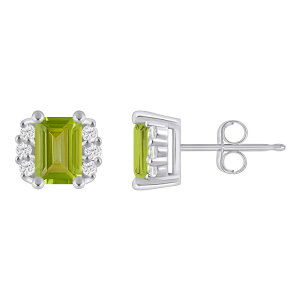 Alyson Layne ���f�B�[�X �A�N�Z�T���[ �s�A�X�E�C�������O Alyson Layne 10k White Gold 1/6 Carat.W. Lab Grown Diamond Gemstone Stud Earrings Peridot �z���C�g