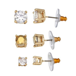 ���F���E�H�� ���f�B�[�X �A�N�Z�T���[ �s�A�X�E�C�������O Simply Vera Wangold Tone 3-Pair Cubic Zirconia Earring Set Clear �S�[���h