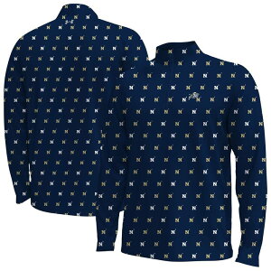 �A���_�[�A�[�}�[ �����Y �g�b�v�X T�V���c Men's Under Armour Navy Midshipmen Gameday Armourfuse Half-Zip Top Nvy Navy �l�C�r�[