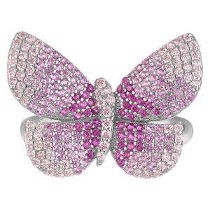 Designs by Gioelli ���f�B�[�X �A�N�Z�T���[ �����O Designs by Gioelli Sterling Silver Cubic Zirconia Butterfly Ring Sterling �V���o�[