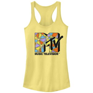 �A�j���L�����N�^�[ ���f�B�[�X �g�b�v�X T�V���c ���S Licensed Character Juniors' MTV Paper Scraps Logo Racerback Tank Top Banana