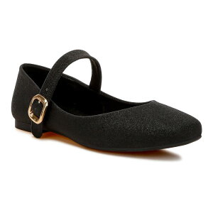 �����h�����O ���f�B�[�X �V���[�Y �T���_�� London Rag Herma Glitter Pin Buckle Women's Ballerinas Black �u���b�N