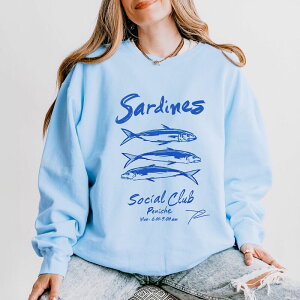 Simply Sage Market ���f�B�[�X �g�b�v�X T�V���c �X�E�F�b�g Simply Sage Market Sardinesocial Club - Women's Lightweight Garment Dyed Sweatshirt Hydrangea