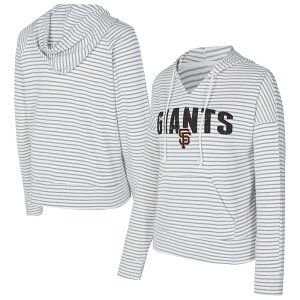 �A���u�����f�b�h ���f�B�[�X �g�b�v�X T�V���c V�l�b�N �p�[�J�[ Unbranded Women's Conceptsport White/Gray San Francisco Giants Liftoff Striped V-Neck Hoodie Gnt White �z���C�g