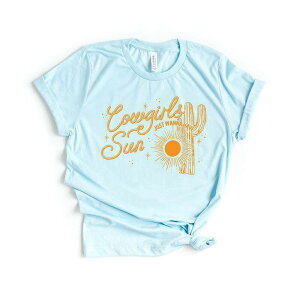 Simply Sage Market ���f�B�[�X �g�b�v�X T�V���c �O���t�B�b�N Simply Sage Market Cowgirls Wanna Have Sun Short Sleeve Graphic Tee Ice Blue �u���[