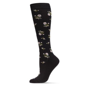�����C ���f�B�[�X �A���_�[�E�F�A �C�� �t�����[�� �i�C���� �t�����[ MeMoi Women's Ditsy Floral Nylon 15-20mmHgraduated Compression Socks Black �u���b�N