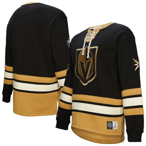 �~�b�`�F��&�l�X �����Y �g�b�v�X T�V���c �X�E�F�b�g ���[�X Mitchell & Ness Men's Black Vegas Golden Knights Heritage Lace-Upullover Sweatshirt Lvk Black �u���b�N