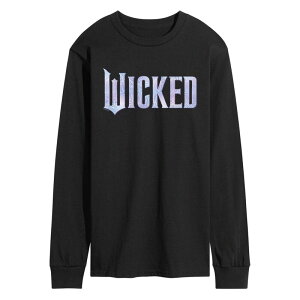 �A�j���L�����N�^�[ �����Y �g�b�v�X T�V���c ���S �O���t�B�b�N Licensed Character Men's Wicked For Good Logo Butterfly Sparkle Long Sleeve Graphic Tee Black �u���b�N
