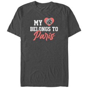 �A�j���L�����N�^�[ �����Y �g�b�v�X T�V���c �O���t�B�b�N Licensed Character Men's My Heart Belongs To Paris Basketball Graphic Tee Charcoal �`���R�[��