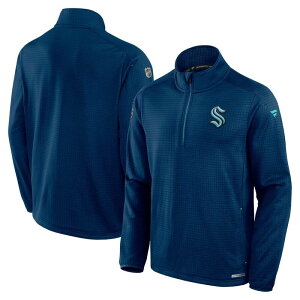 �t�@�i�e�B�N�X �����Y �g�b�v�X T�V���c �W���P�b�g Men's Fanatics Navy Seattle Kraken Authentic Pro Rink Quarter-Zip Jacket Krk Navy �l�C�r�[