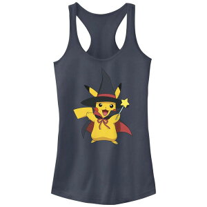 �A�j���L�����N�^�[ ���f�B�[�X �g�b�v�X T�V���c Licensed Character Juniors' Pokemon Pikachu Dressed As A Witch Racerback Tank Top Indigo �C���f�B�S