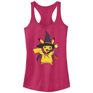�A�j���L�����N�^�[ ���f�B�[�X �g�b�v�X T�V���c Licensed Character Juniors' Pokemon Pikachu Dressed As A Witch Racerback Tank Top Raspberry