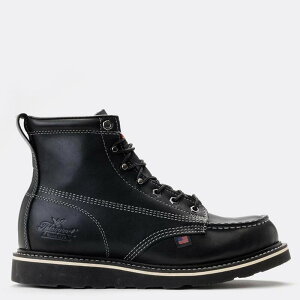 �\���O�b�h �����Y �V���[�Y �u�[�c�E���C���u�[�c Thorogood Men's American Heritage Mid Night Series 6 Inch Black Moc Toe Black �u���b�N