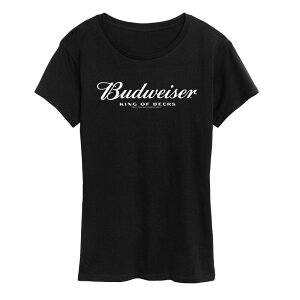 �A�j���L�����N�^�[ ���f�B�[�X �g�b�v�X T�V���c �O���t�B�b�N Licensed Character Women's Budweiser King Of Beers Graphic Tee Black �u���b�N